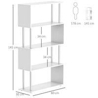 Libreria di Design Moderna 4 Ripiani Bianco 80x30x145 cm