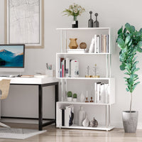 Libreria di Design Moderna 4 Ripiani Bianco 80x30x145 cm