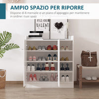 Easycomfort Armadio Scarpiera Bianca Salvaspazio e Moderna in Legno per 12 Paia di Scarpe, 4 Ripiani Aperti, 83 x 30 x 90cm, Bianca