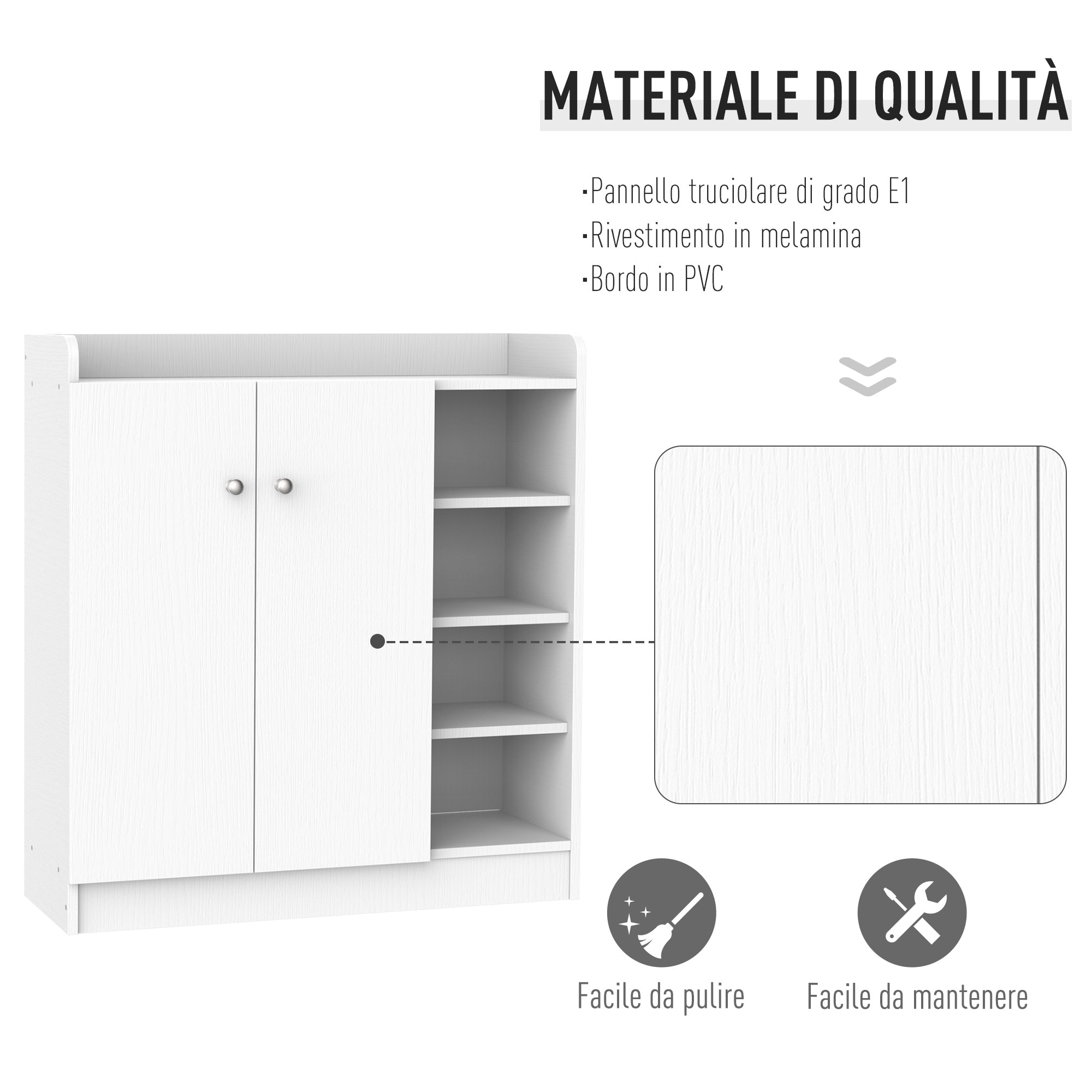 Easycomfort Armadio Scarpiera Bianca Salvaspazio e Moderna in Legno per 12 Paia di Scarpe, 4 Ripiani Aperti, 83 x 30 x 90cm, Bianca