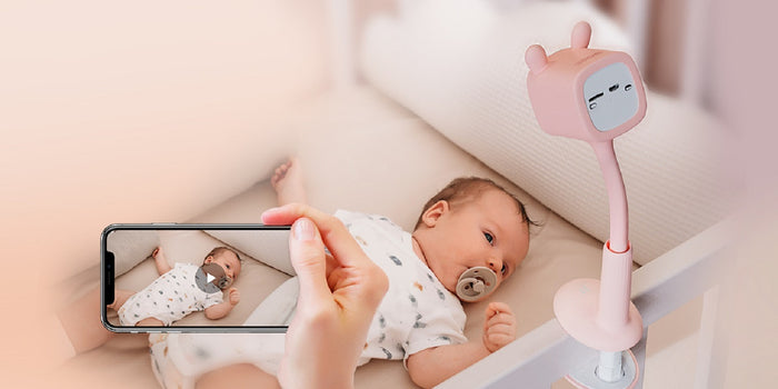 Baby Monitor a batteria, Wifi, Rilevamento del pianto e PIR, Visione notturna senza luce, Colore rosa EZVIZ BM1 