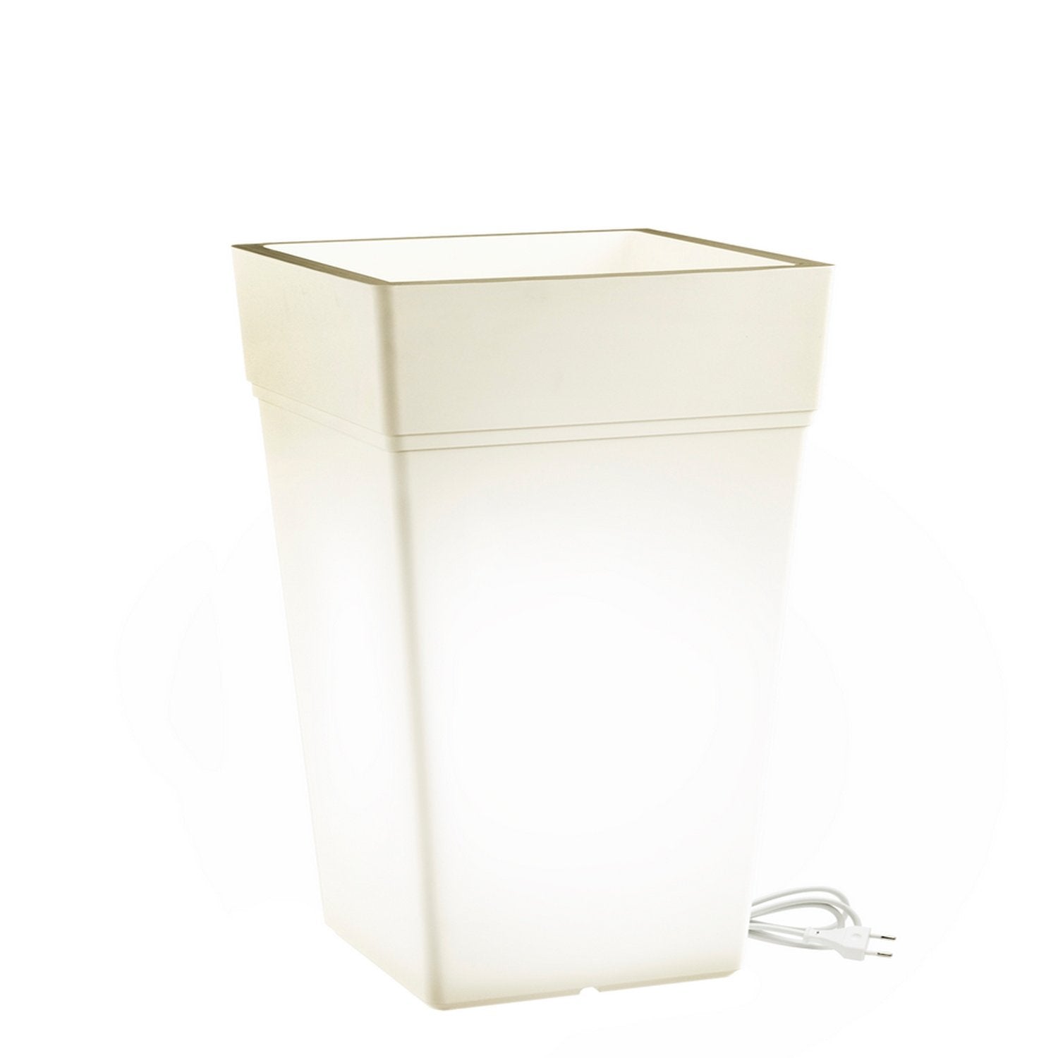 Vaso luminoso Quadrato Led luce bianca 38x38 CM H 80 CM mod. Stalk Led