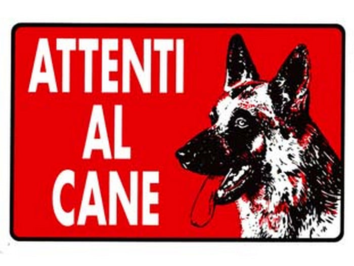 10pz cartello "attenti al cane" - cm.30x20h. fer49313