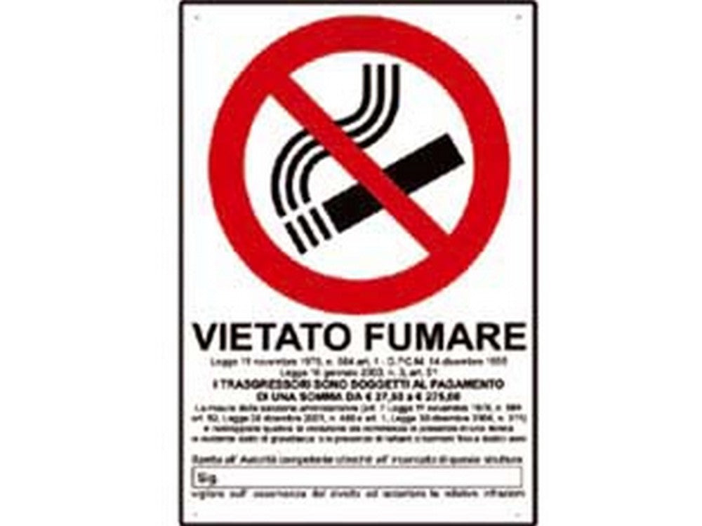 10pz cartello "vietato fumare" - cm.20x30h.  fer49344