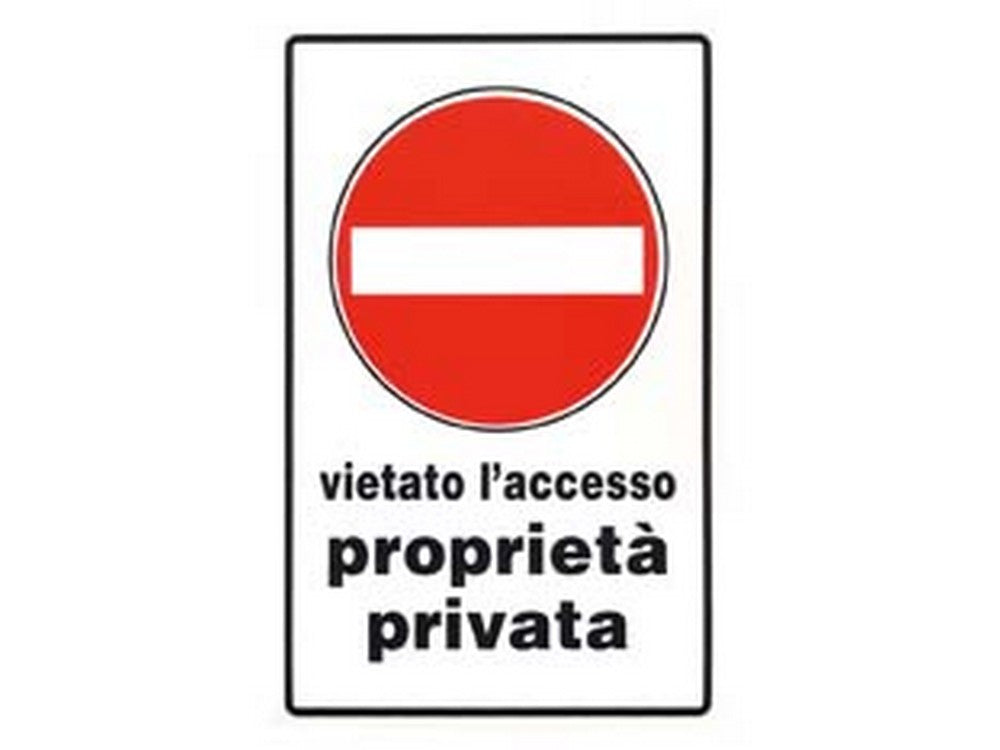 10pz cartello "vietato l'accesso proprieta' privata" - mm.20x30h.  fer49771