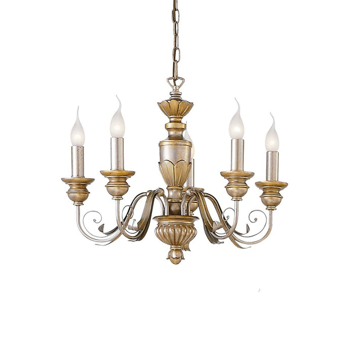 Lampadario Classico Firenze Materie Plastiche Oro 5 Luci E14