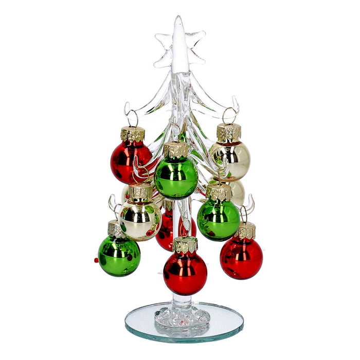 Albero di natale da appoggio con sfere trasparente 11 7x8 7 h17 cm mod. Ice