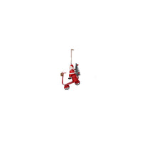 Babbo Natale con Vespa Rosso decorazione albero 16x7x16 cm