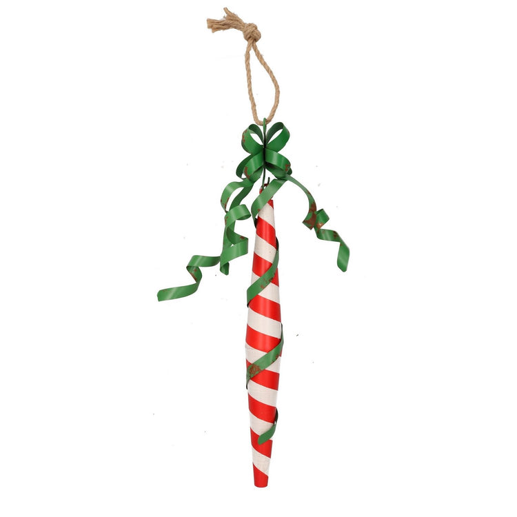 Decorazione Albero di Natale Bastoncino Bianco e Rosso in metallo ø7 h 29/50 cm