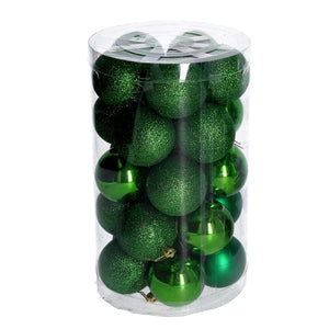 Palline di Natale 25 pz Verde in plastica ø 6 cm