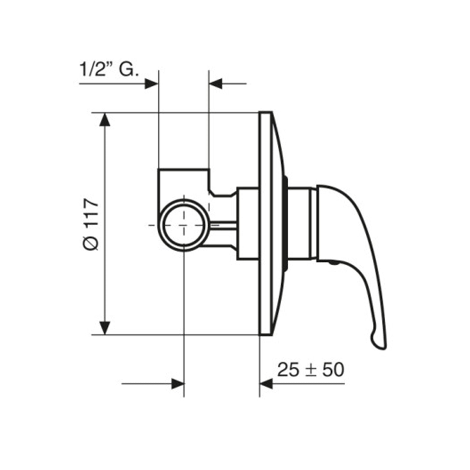 Miscelatore doccia da incasso cromato mod. Eco