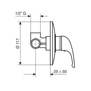 Miscelatore doccia da incasso cromato mod. Eco