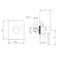 Miscelatore doccia da incasso cromato mod. Quadrus