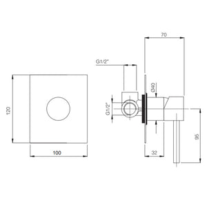 Miscelatore doccia da incasso cromato mod. Quadrus