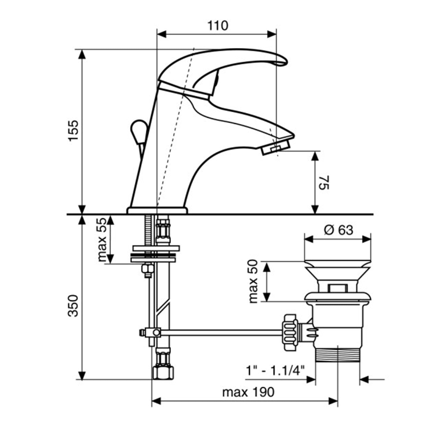 Miscelatore lavabo cromato mod. Web