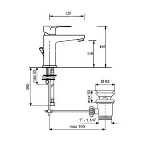 Miscelatore lavabo cromato mod. Divina