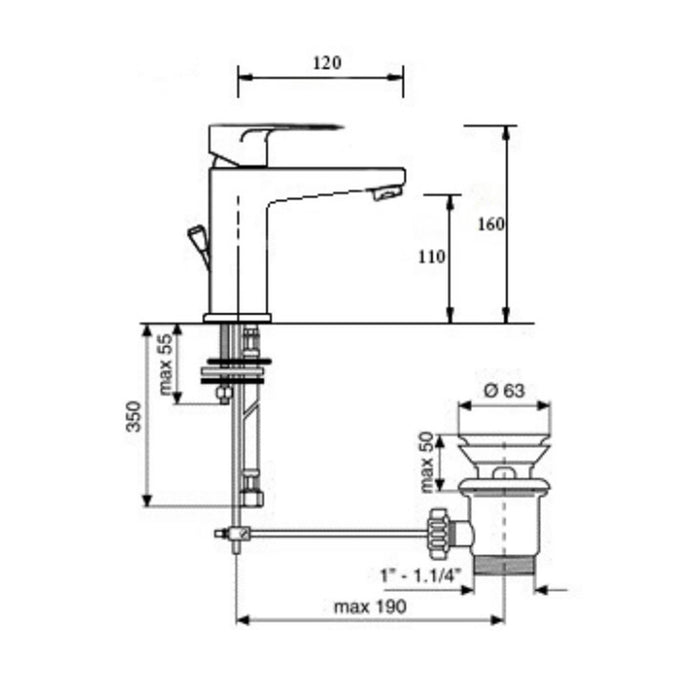 Miscelatore lavabo cromato mod. Divina