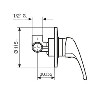 Miscelatore doccia da incasso cromato mod. E4