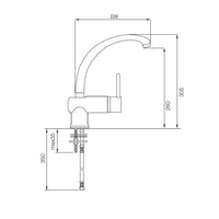 Miscelatore lavello cucina con bocca girevole cromato mod. Industriale