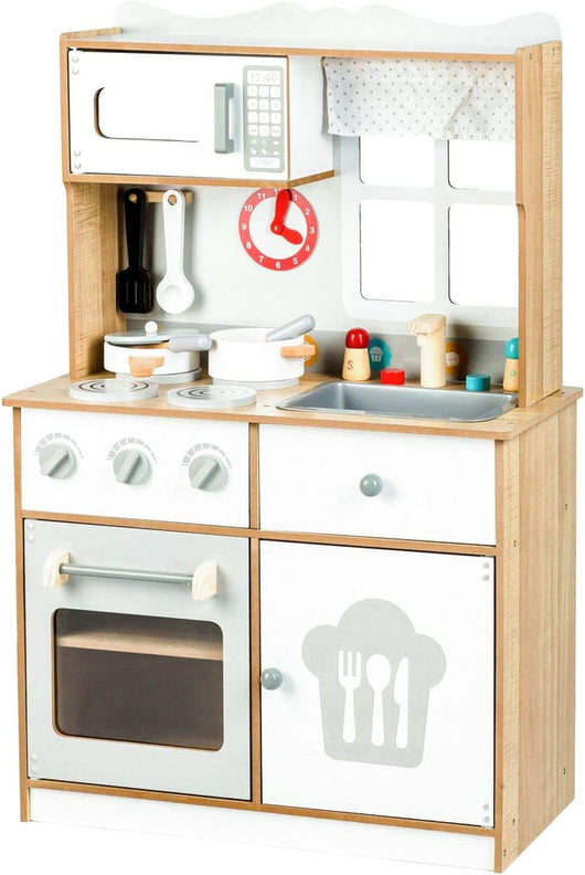 Cucina Giocattolo per Bambini 60x30x93 cm in Legno con Accessori  Bianca