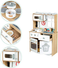 Cucina Giocattolo per Bambini 60x30x93 cm in Legno con Accessori  Bianca