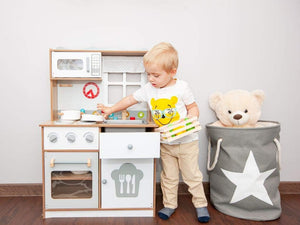 Cucina Giocattolo per Bambini 60x30x93 cm in Legno con Accessori  Bianca