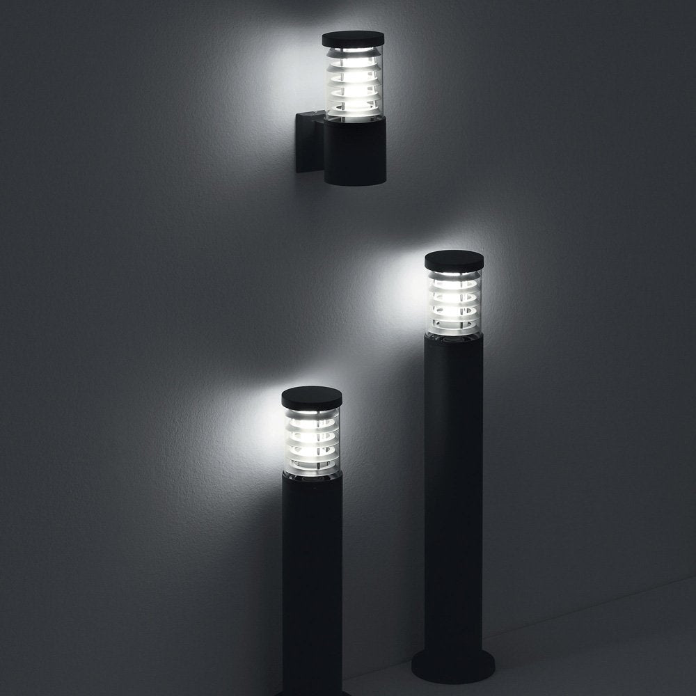 Piantana-Palo Da Esterno Moderna Tronco Alluminio Antracite 1 Luce E27 H60Cm