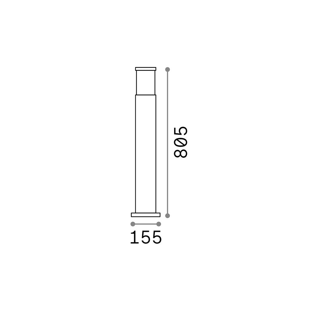 Piantana-Palo Da Esterno Moderna Tronco Alluminio Antracite 1 Luce E27 H80Cm