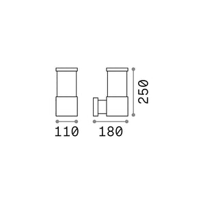 Applique Moderna Tronco Alluminio Antracite 1 Luce E27