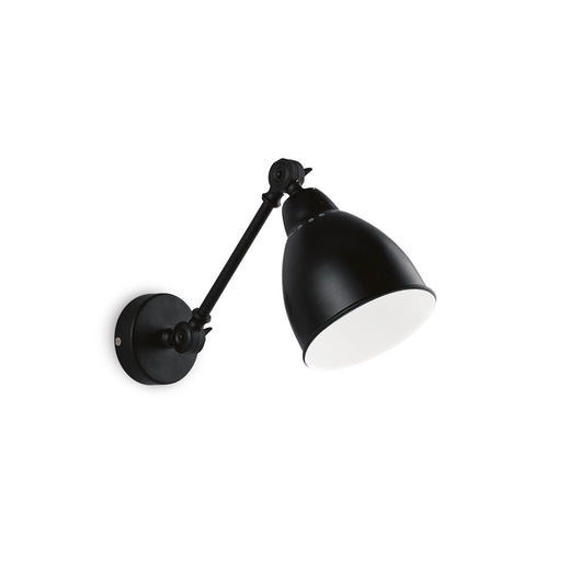 Applique Industrial-Minimal Newton Metallo Nero 1 Luce E27