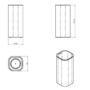 Bicchiere porta spazzolino da appoggio in acciaio cromato della collezione 'Line' by Cosmic - cm 6,3x6,3x13,7