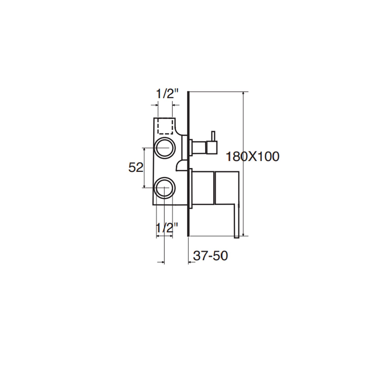 Kit doccia + soffione quadrato in ottone nero opaco serie square Keller Taps