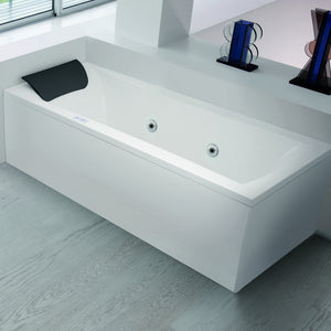 Vasca Bagno rettangolare in acrilico con poggiatesta e idromassaggio Whirpool cm 170x70