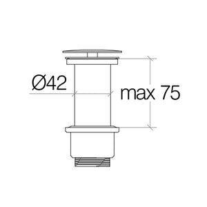 Piletta a scarico libero ultrapiatta 1''1/4'' con sistema click clack in ottone cromato regolabile cm 0-7,5 Lineabeta