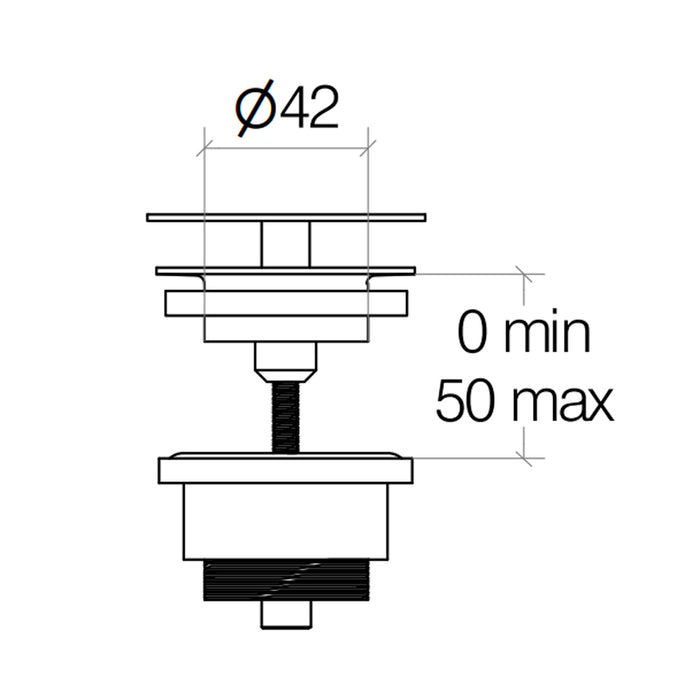 Piletta click clack ultrapiatta 1''1/4'' con troppopieno in ottone cromato regolabile cm 0-5 Lineabeta