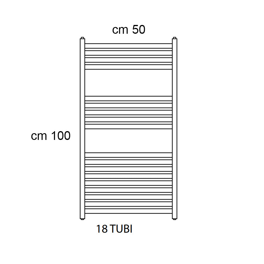 Termoarredo design antracite Aton tubi quadrati orizzontali altezza 1000 mm