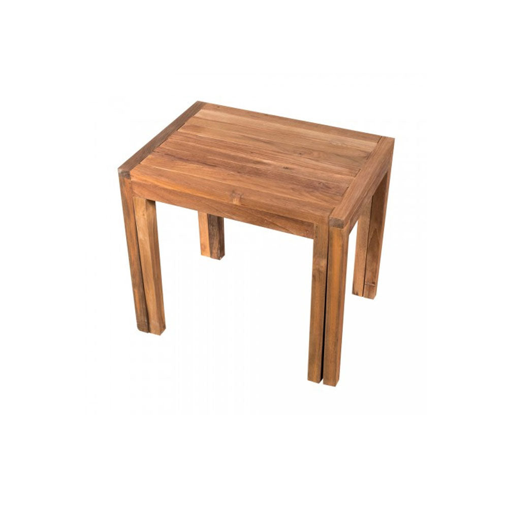 Sgabello allungabile modello 'Tricky' in legno Teak by Cipi cm 50 x 36 x 46h