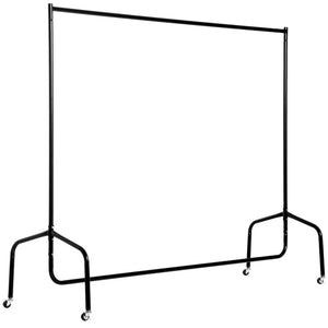 EasyComfort Rella Appendiabiti Attaccapanni in Metallo, Stand per Vestiti con Rotelle, Nero, 150x60x170cm