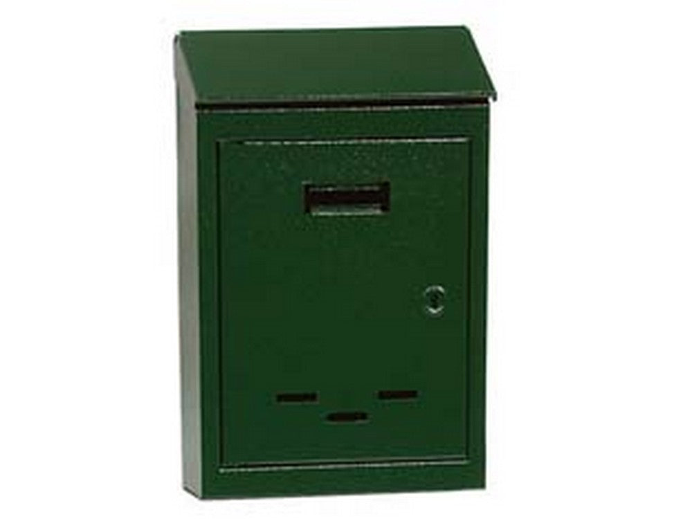 cassetta postale con tetto e chiave ad una leva verde - n?2 cm.17x5x25h. per lettere fer29520