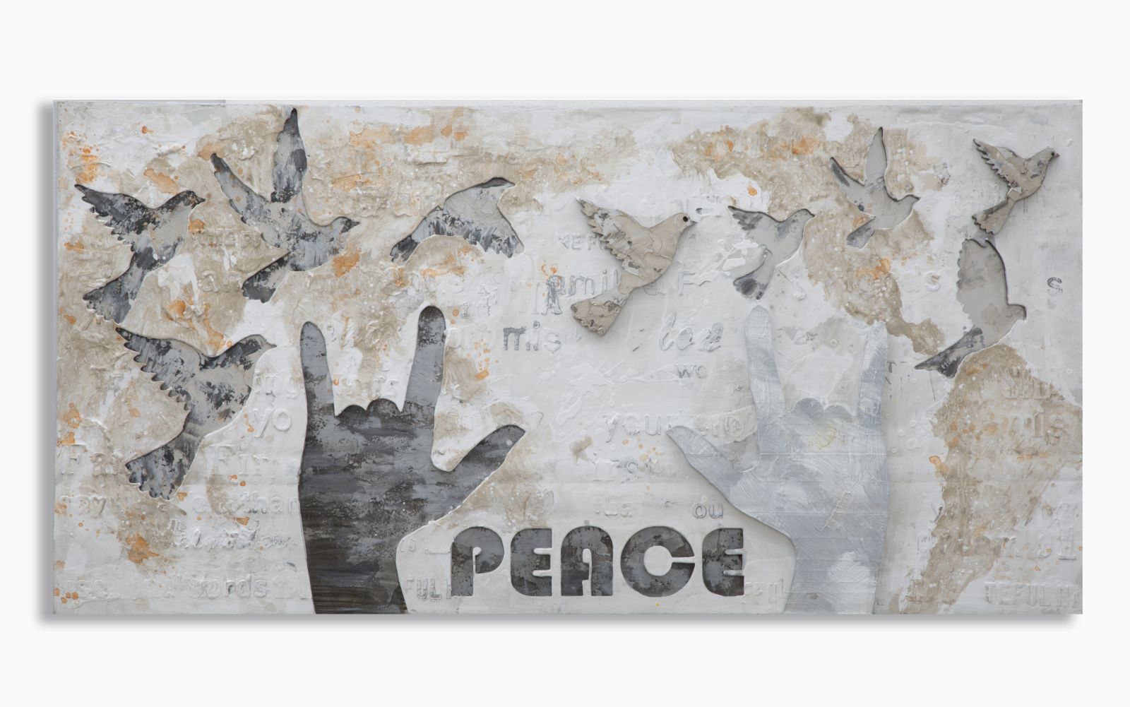 Dipinto su Tela Peace 120x3x60 cm in Legno e Canvas