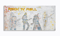 Dipinto su Tela Rock N Roll 120x3x60 cm in Legno e Canvas