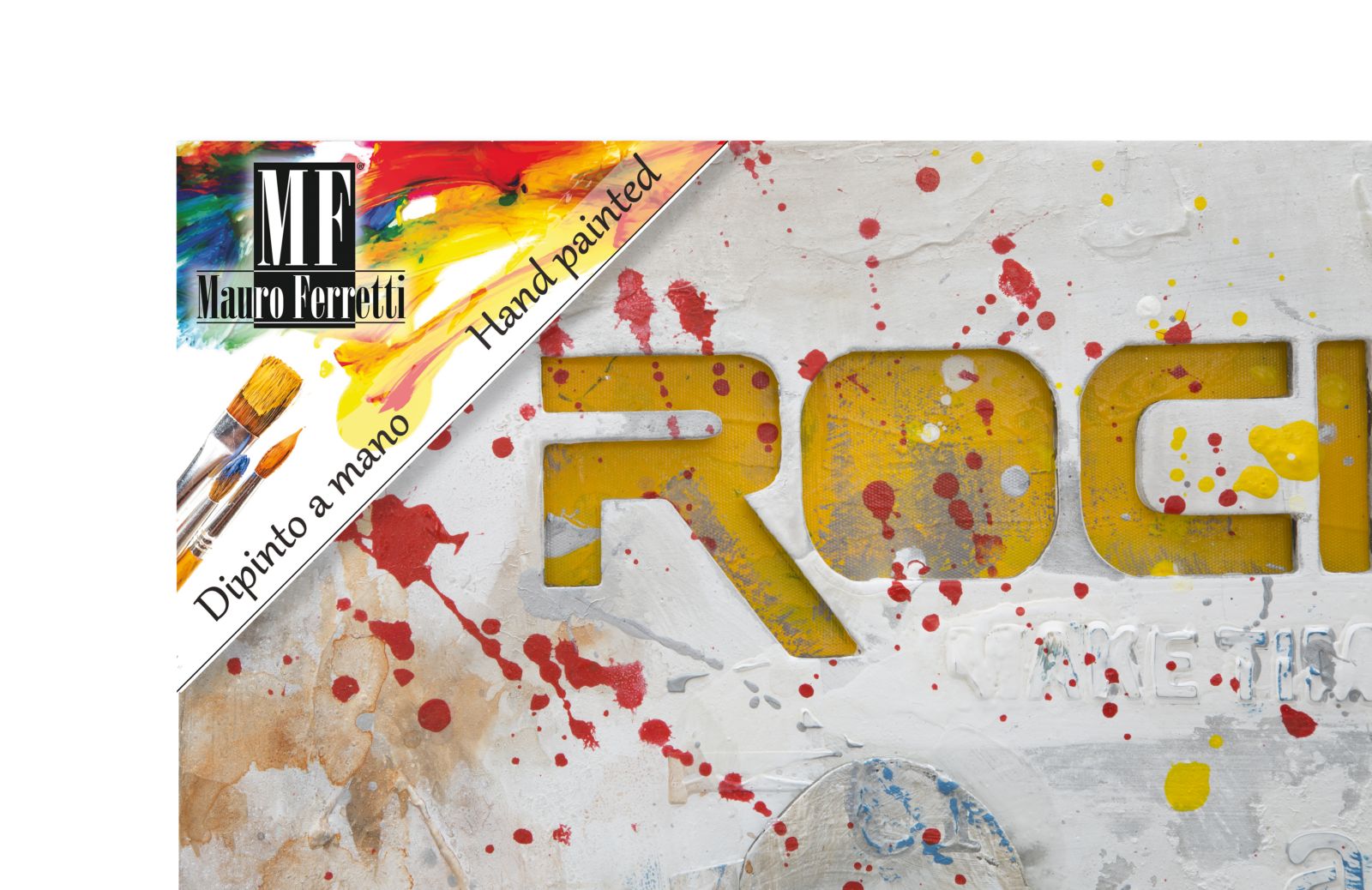 Dipinto su Tela Rock N Roll 120x3x60 cm in Legno e Canvas