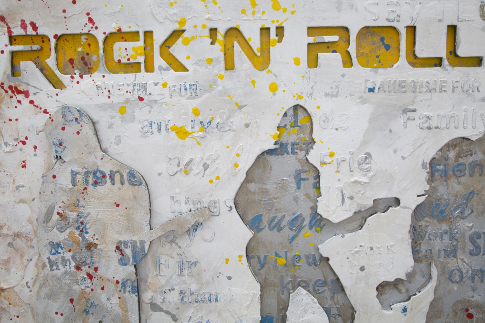 Dipinto su Tela Rock N Roll 120x3x60 cm in Legno e Canvas