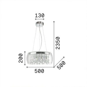 Sospensione Moderna Audi-80 Metallo Trasparente 8 Luci G9 3W 3000K Luce Calda