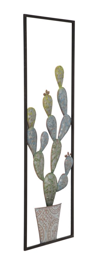 Pannello Cactus-Frame 31x2,5x90 cm in Ferro Verde e Azzurro