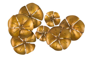 Pannello Flowe Oroy 80x6x57 cm in Ferro Oro