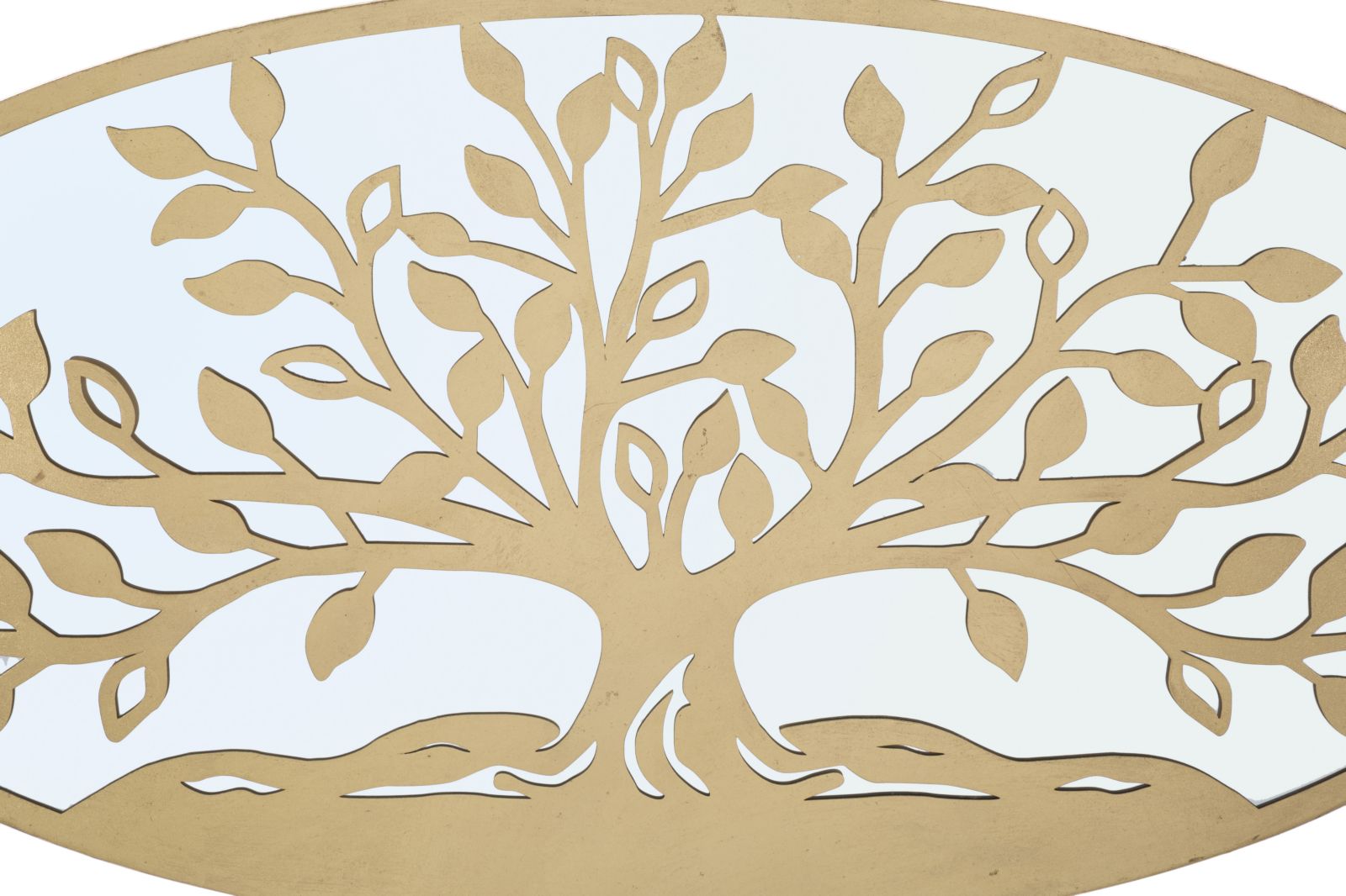 Pannello Albero della Vita Mirror 120x2x60 cm in Ferro MDF e Specchio Oro