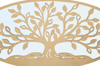 Pannello Albero della Vita Mirror 120x2x60 cm in Ferro MDF e Specchio Oro