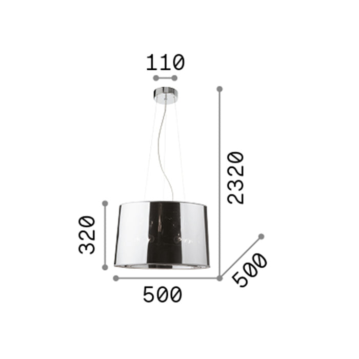 Sospensione Moderna London Metallo Cromo 5 Luci E27