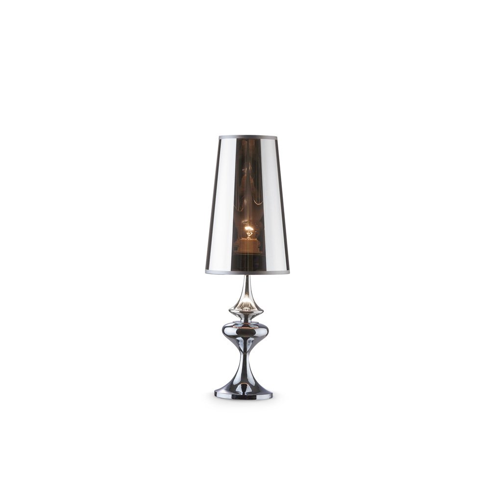 Lampada Da Scrivania-Ufficio Moderna Alfiere Metallo Cromo 1 Luce E27 55,5Cm